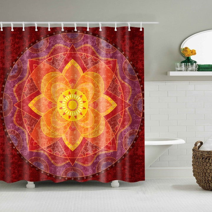 Buddha Lotus Pattern Art Design 3D Printed Shower Curtain