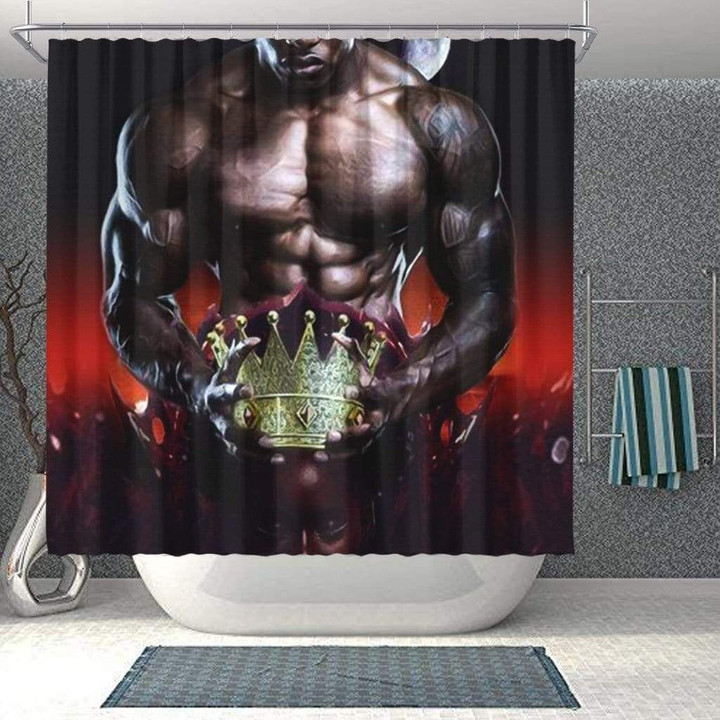 African American Shower Curtain Male Afro King Afrocentric Art Bathroom Decor Accessories