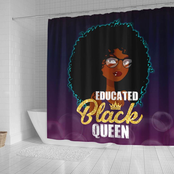 Trendy Educated Black Queen  3D Printed Shower Curtain Bathroom Decor