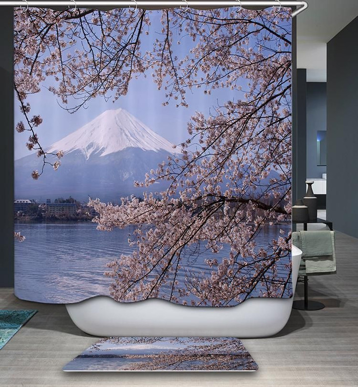 Mount Fuji Mountain Art Design 3D Printed Shower Curtain Gift For Home
