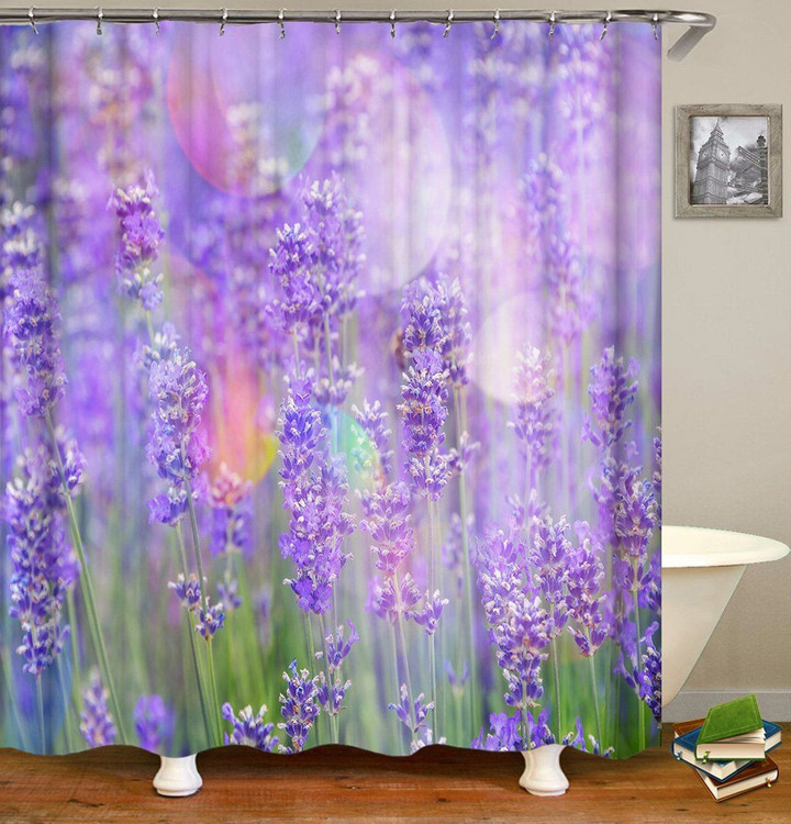 The Lavender Garden Painting 3D Printed Shower Curtain Gift Home Decoration