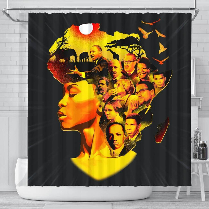 Cool Beatiful Afro Girl Famous  3D Printed Shower Curtain Bathroom Decor