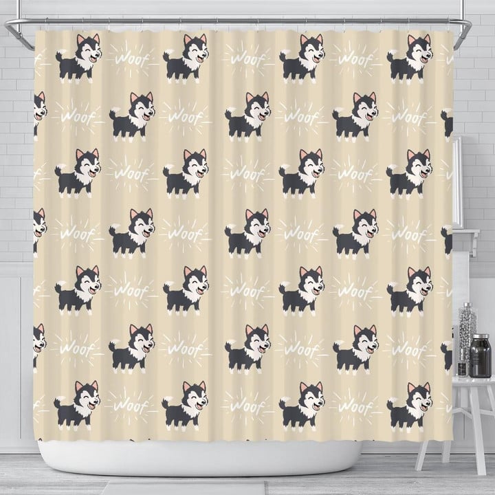 Cute Siberian Husky Shower Curtain Fulfilled In Us Cute Gift Home Decor Fashion Design