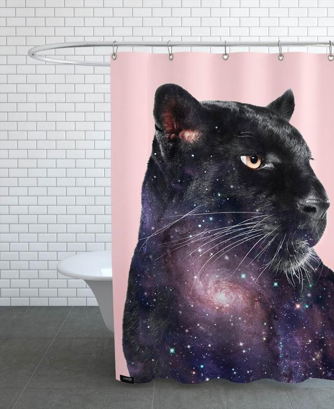 Starry Sky Panther Shower Curtain  Custom Design  High Quality  Bathroom Decor