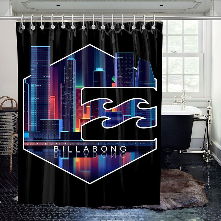 Gradient City Art Billabong Black   Shower Curtain Bathroom Decor Fashion Design Special Gift