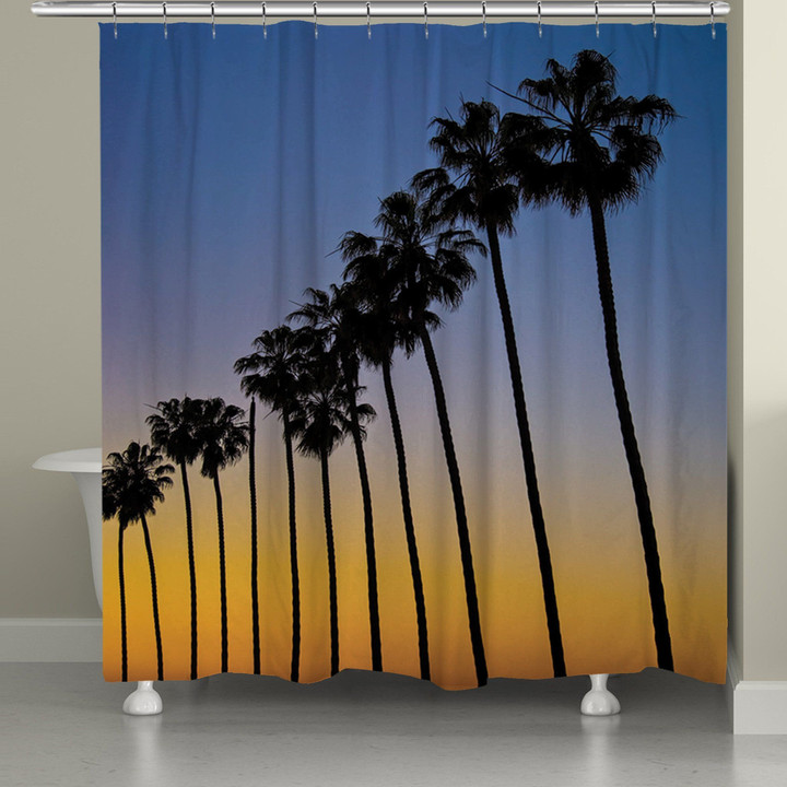 Sunset Palms Shower Curtain  Custom Design High Quality Bathroom Home Decor