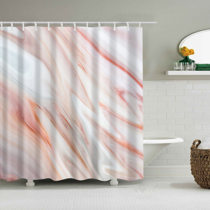 3D Printed Shower Curtain European Style Pink Marble Countertop Home Decor Gift Ideas