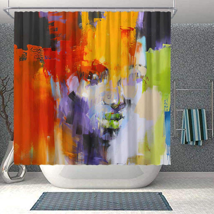 Pretty African Style   3D Printed Shower Curtain Bathroom Decor