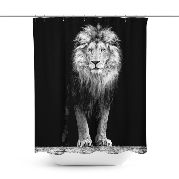 Black  Shower Curtain Special Custom Design Unique Gift  Home Decor Lion