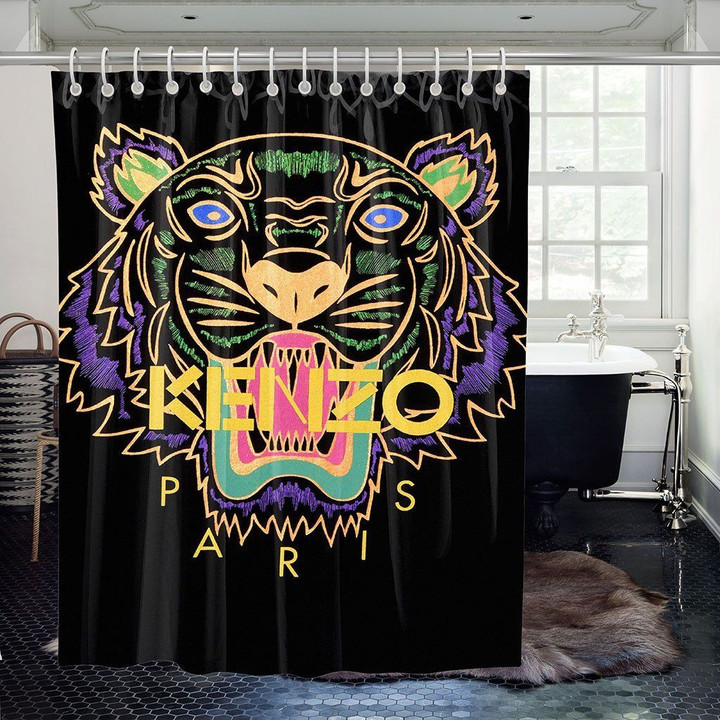 Kenzo Paris Tiger Shower Curtains Vibrant Color High Quality Unique For Good Vibes Home Decor