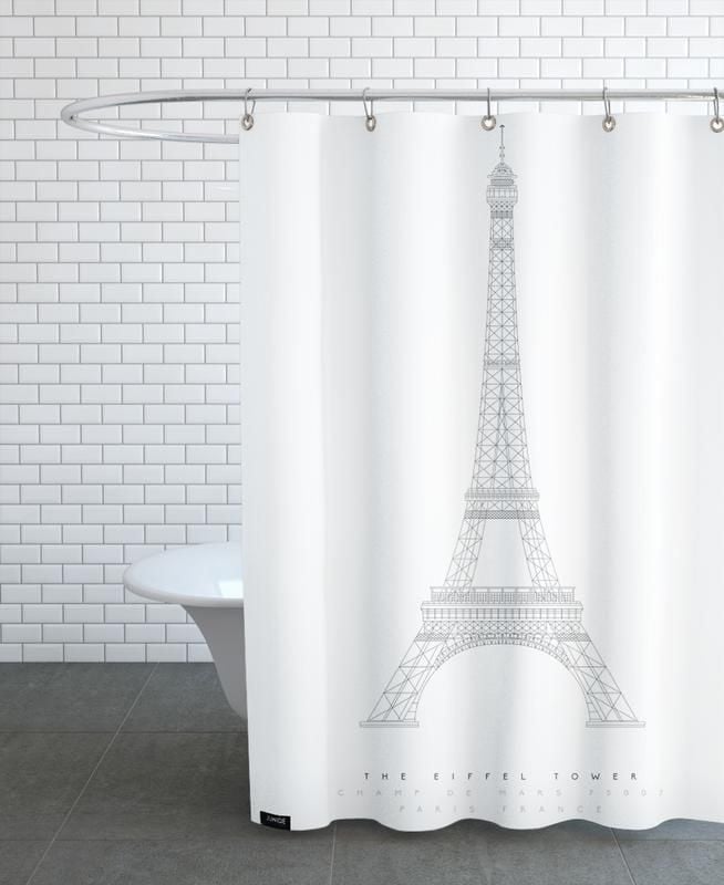 Shower Curtain The Eiffel Tower Print Shower Vintage Curtain With 12 Hooks