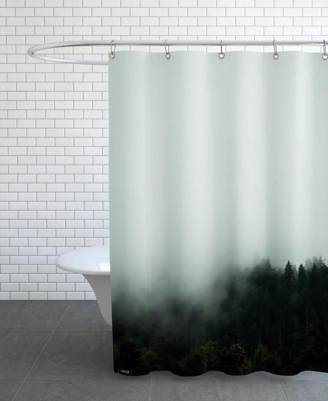 Blue Mountains In The Fog 3D Printed Shower Curtain Bathroom Decor