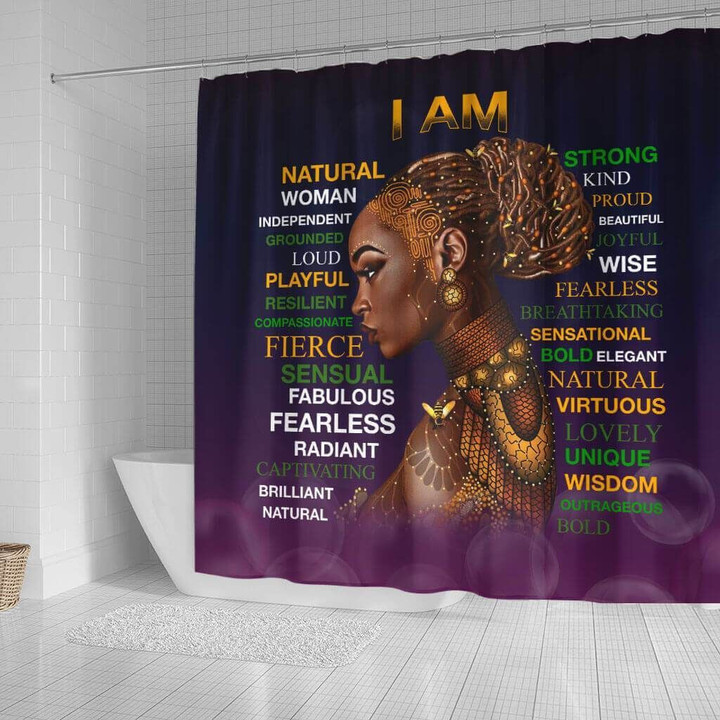 I Am Natural Playful Frierce Fearless Wisdom Girl 3D Printed Shower Curtain Bathroom Decor