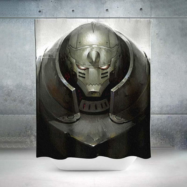 Angry Alphonse Elric Curtain - 3D Printed Full Metal Alchemist Shower Curtain