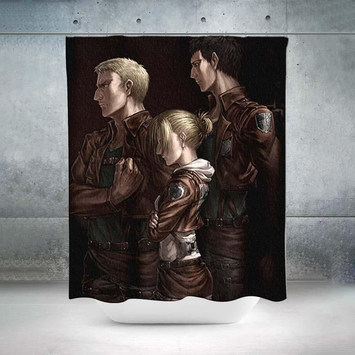 Annie, Reiner & Bertholdt - Attack On Titan 3D Printed Shower Curtain