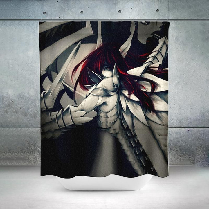 Erza Scarlet Heaven'S Wheel Armor Shower Curtain - Fairy Tail 3D Printed Shower Curtain