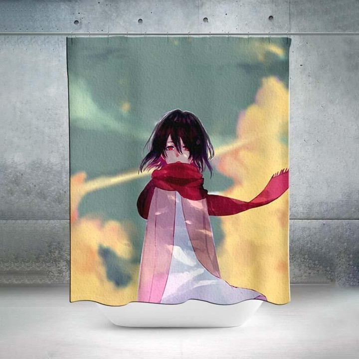 Young Mikasa Ackerman Staring - Attack On Titan 3D Printed Shower Curtain