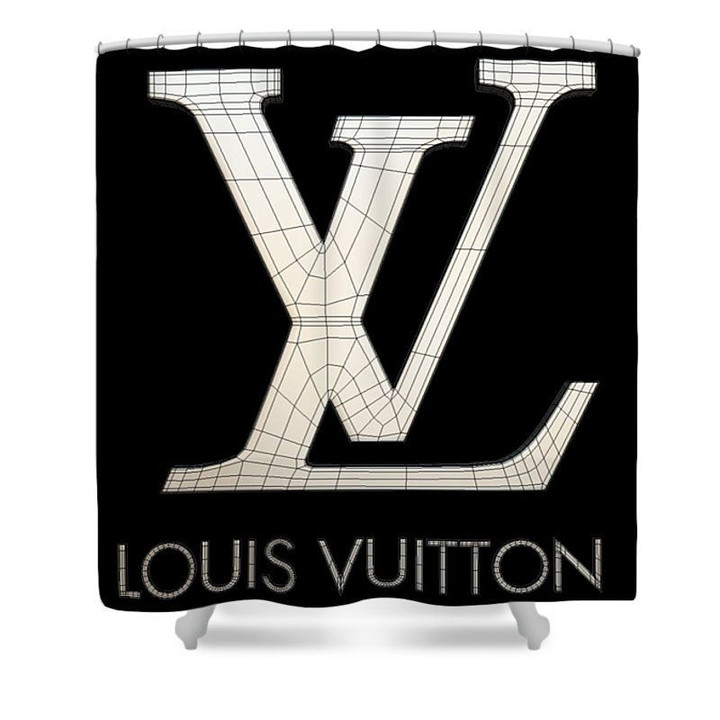 Lv Luxury Type 38 Shower Curtain Waterproof Luxury Bathroom Mat Set Luxury Brand Shower Curtain Luxury Window Curtains