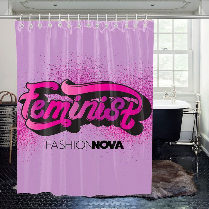 Feminist Fashion Nova Pink  Shower Curtain   Custom Design  High Quality  Bathroom Decor