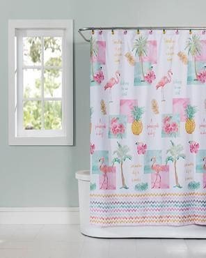 Flamingo Fever White Pink Shower Curtain High Quality Custom Design Home Decor Special Gift