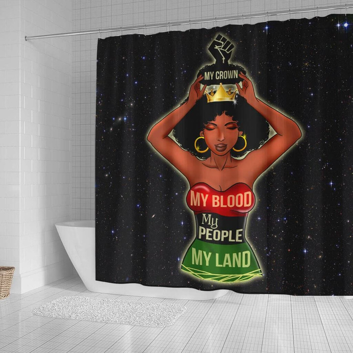 Trendy My Crown My Blood My People My Land   3D Printed Shower Curtain Bathroom Decor