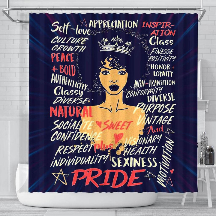 Awesome Black Girl Pride African American Art 3D Printed Shower Curtain Bathroom Decor