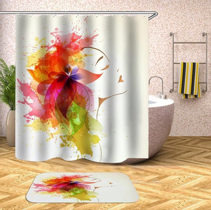 Graphic Design Flower Polyester Cloth 3D Printed Shower Curtain Home Decor Gift Idea