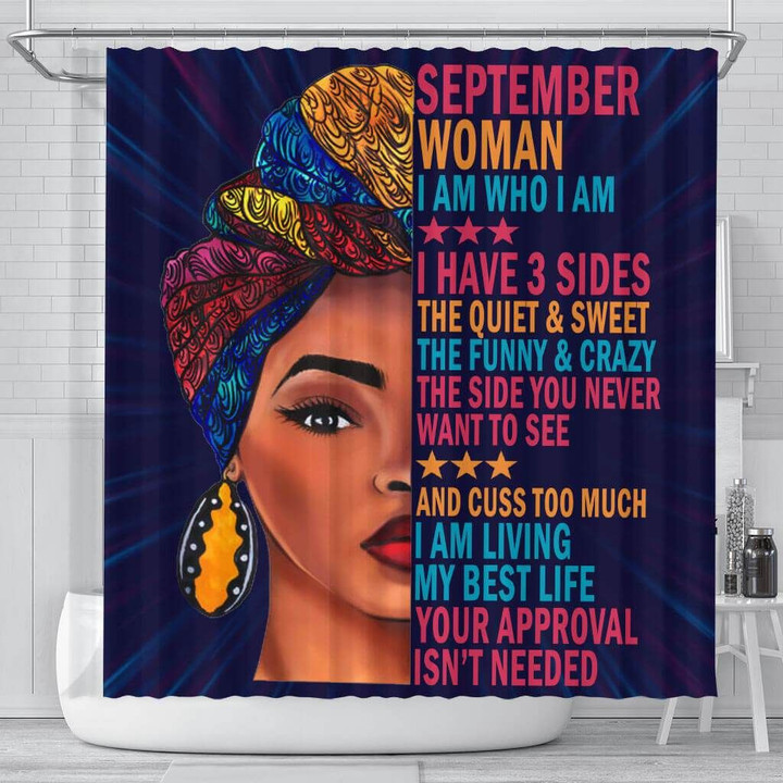 Unique September Woman I Have 3 Sides 3D Printed Shower Curtain Bathroom Decor