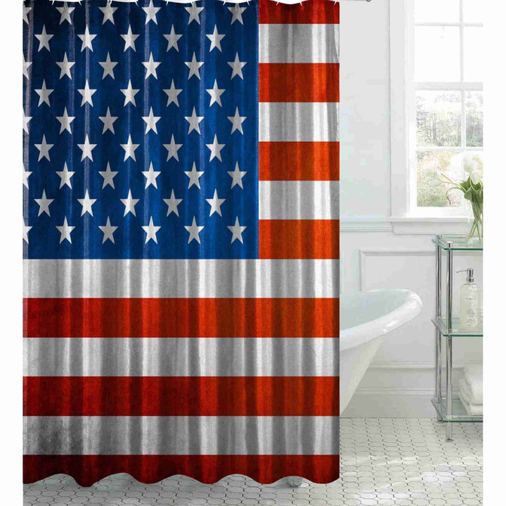 American Flag   Bathroom Shower Curtain Waterproof Size Options  Super Affordable
