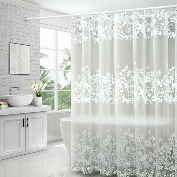Transparent Floral Shower Curtain Special Custom Design Unique Gift For Women