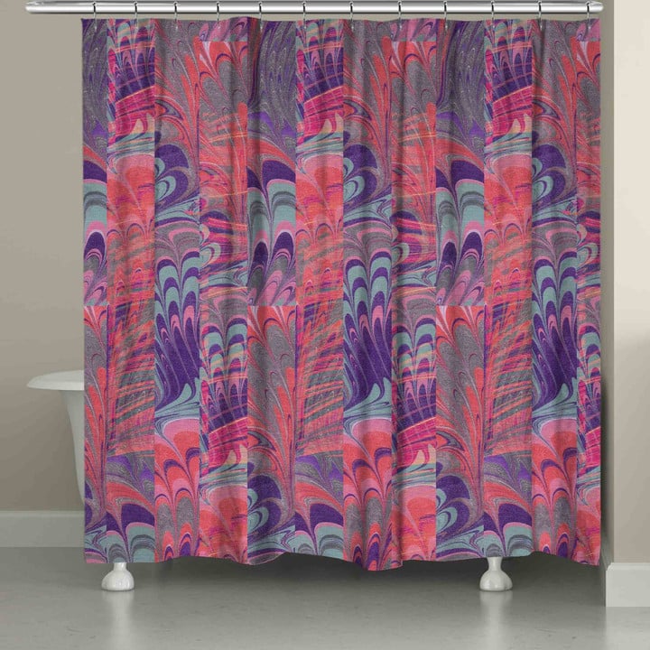 Pink And Purple Marble Shower Curtain  Custom Design High Quality Home Bathroom Home Decor