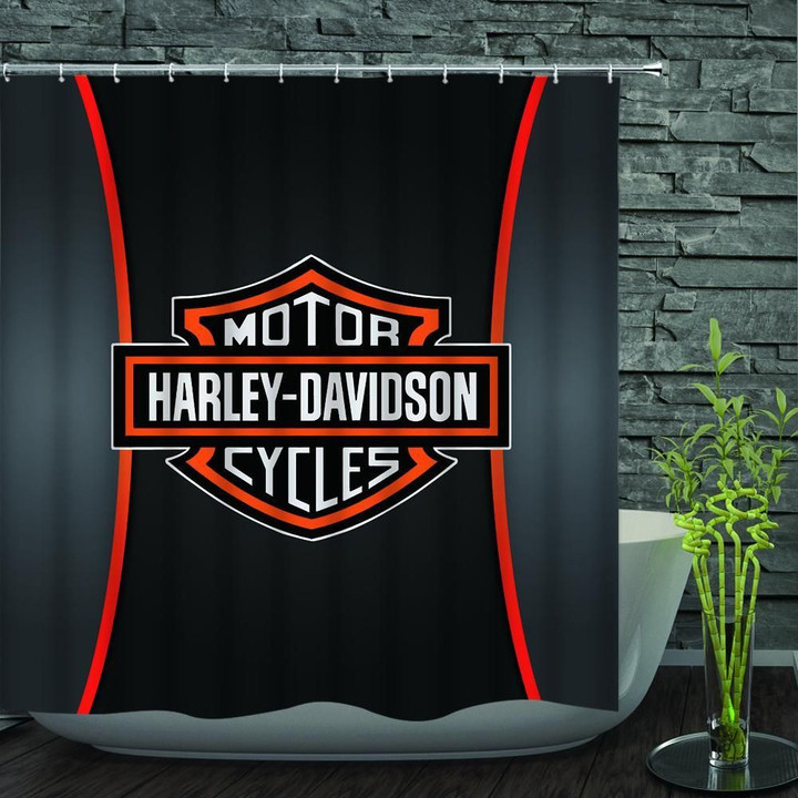 Motorcycle Shower Curtains Fabric Cool Black Polyester Cloth Bathroom Curtains