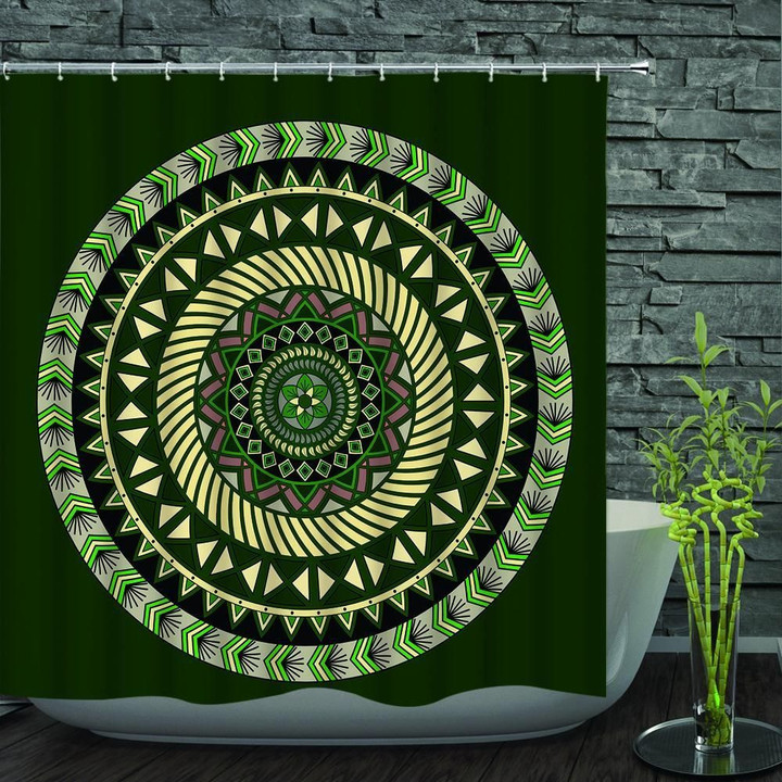 Polka Dot Shabby Chic Green Polyester 3D Printed Shower Curtain Home Decor Gift Ideas