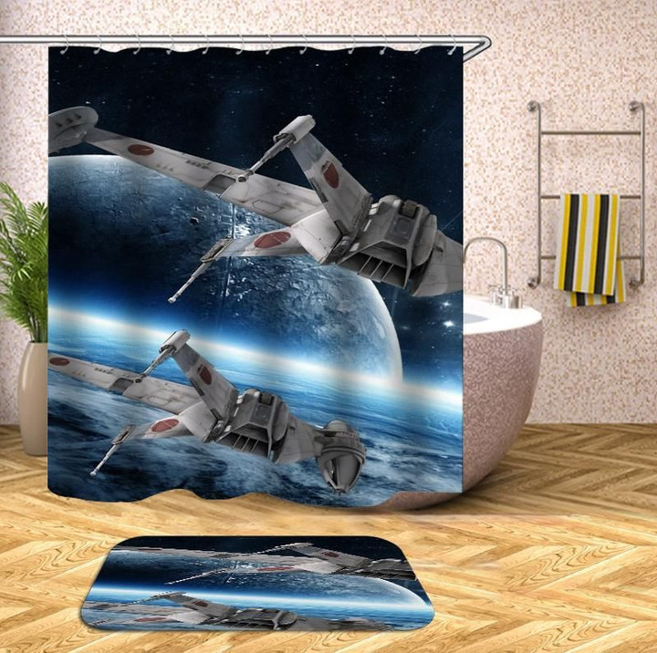 The Astronaut Ship In The Space Graphic Design 3D Printed Shower Curtain Gift Home Decor
