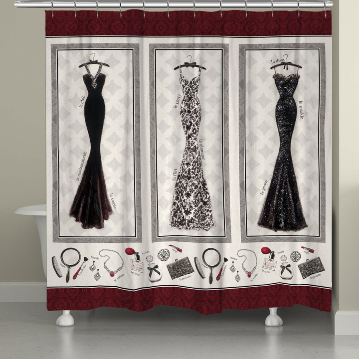 Couture Merlot Shower Curtain  Custom Design High Quality Bathroom Home Decor