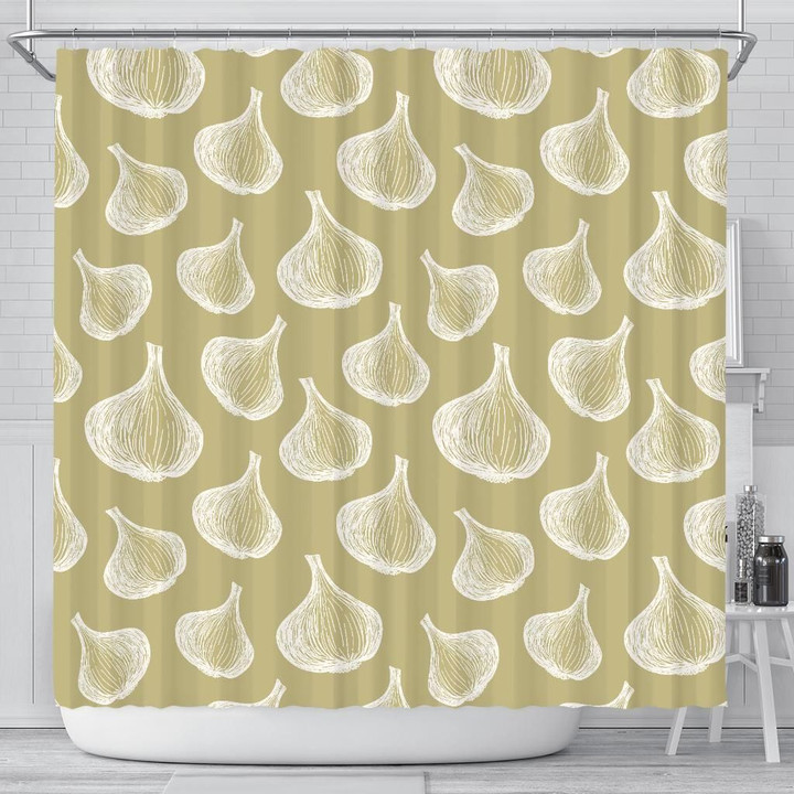 Garlic Design Pattern Shower Curtain Fulfilled In Us Cute Gift Home Decor Fashion Design