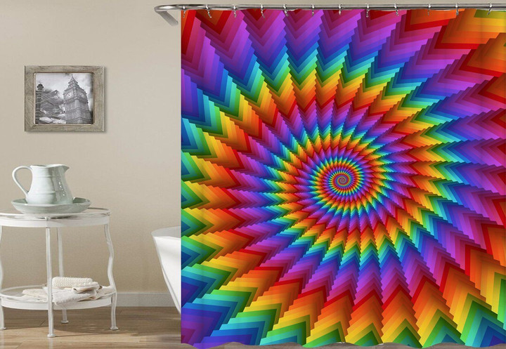 The Colorful Circle Painting Art 3D Printed Shower Curtain Gift Home Decoration