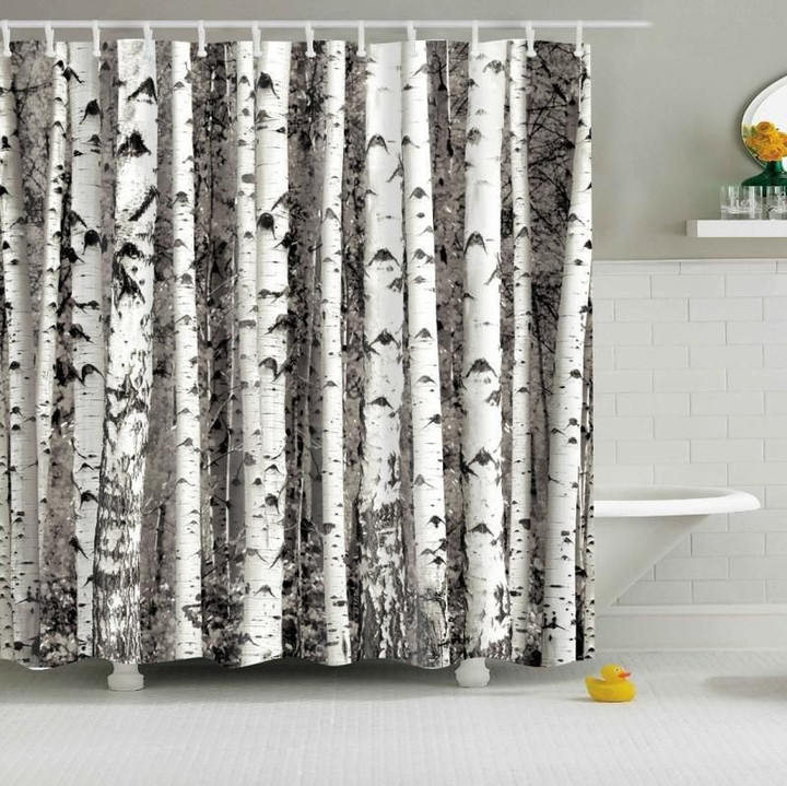 Nature Birch Forest 3D Printed Shower Curtain Gift Home Decor