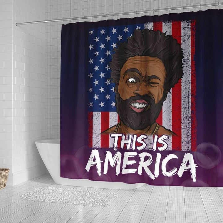 Pretty This Is America Childish Gambino Funny African 3D Printed Shower Curtain Bathroom Decor