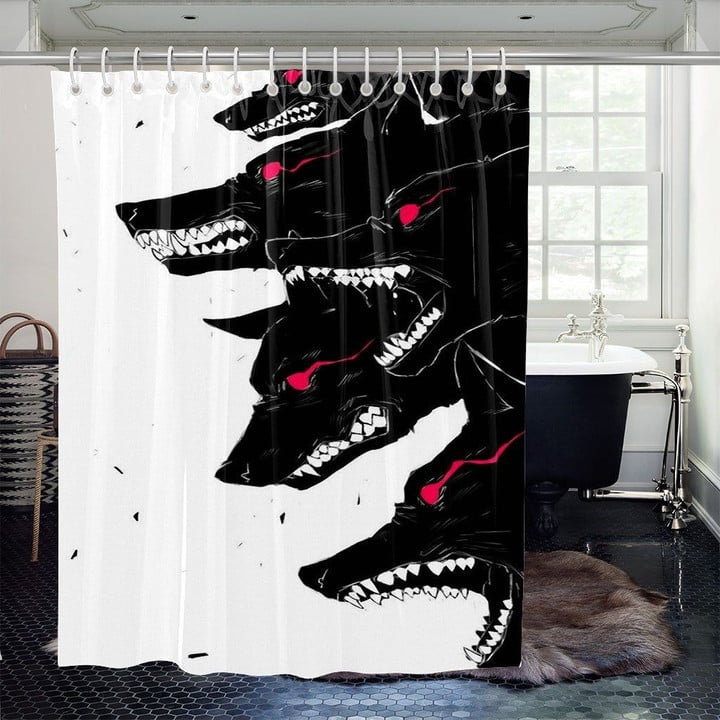 The Black Wolves 3D Printed Shower Curtain Bathroom Decor
