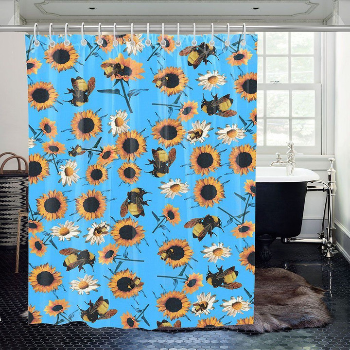 Sunflower Ofwgkta Pattern Shower Curtains Vibrant Color High Quality Unique For Good Vibes Home Decor