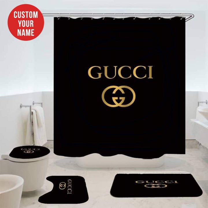Gucci Gc Type 14 Shower Curtain Waterproof Luxury Bathroom Mat Set Luxury Brand Shower Curtain Luxury Window Curtains