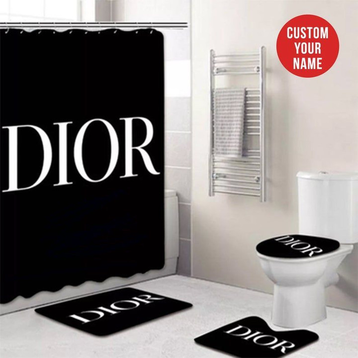 Dior Shower Curtain Waterproof Luxury Bathroom Mat Set Luxury Brand Shower Curtain Luxury Window Curtains