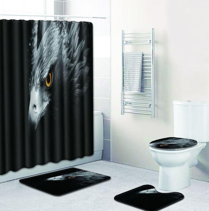 Eagle Rugs Bathroom Shower Mat Curtain Set Custom Design High Quality Home Bathroom Decor
