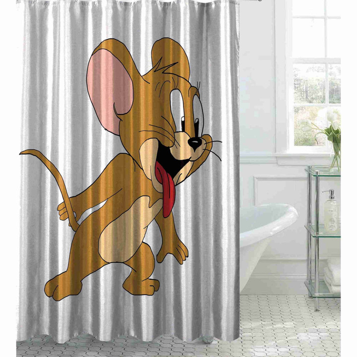 Jerry Mouse Fictional Cartoon Characters  Bathroom Shower Curtain  Water Repellent For Fans
