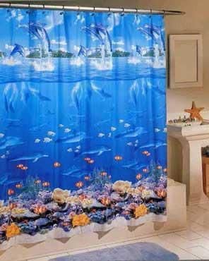 Sea Life Vinyl Shower Curtain High Quality Custom Design Home Decor Special Gift