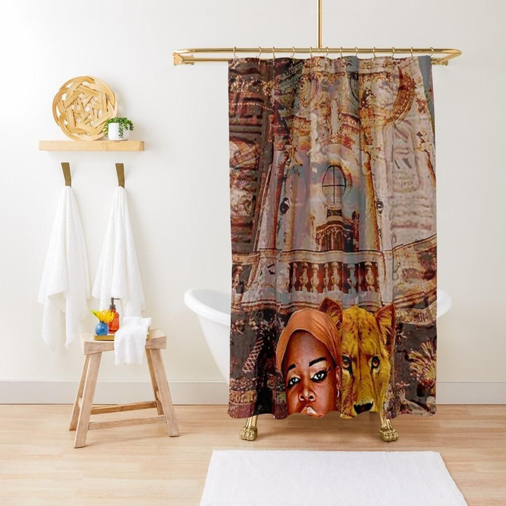 Afro Lady Beautiful Black Woman Shower Curtain African Themed Bathroom Decor Accessories