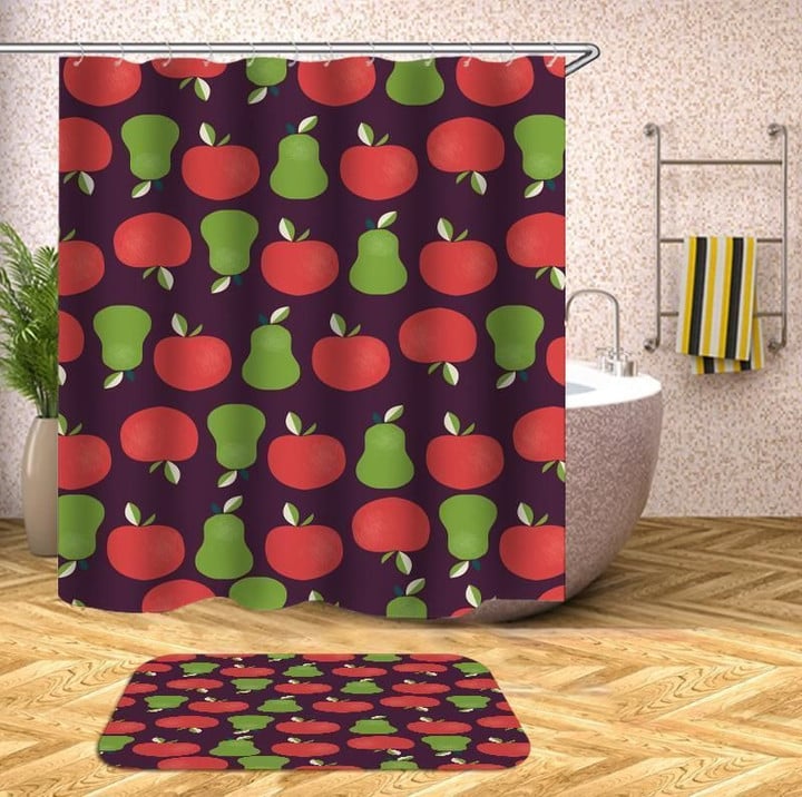 Fruits Shabby Chic Red Polyester Cloth  3D Printed Shower Curtain Best Home Decor Gift