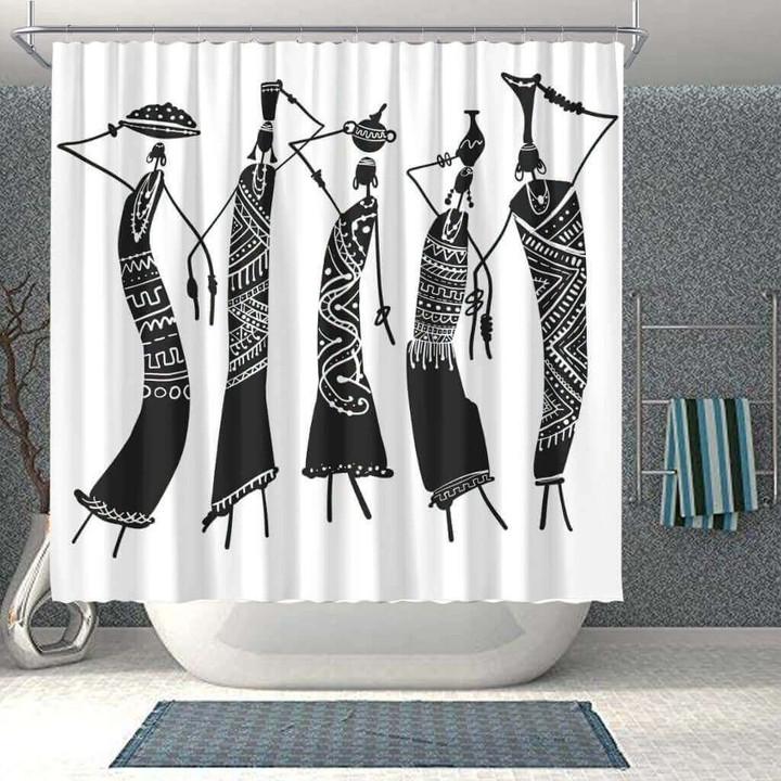 Beautiful African American Black Art 3D Printed Shower Curtain Bathroom Decor