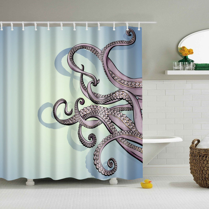 Hard Drawing Octopus Sketch Tentacles 3D Printed Shower Curtain Gift Home Decor
